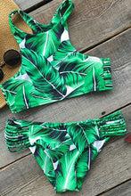 MC Tropical Trip Leaves Printing Bikini Set
