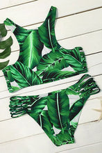 MC Tropical Trip Leaves Printing Bikini Set